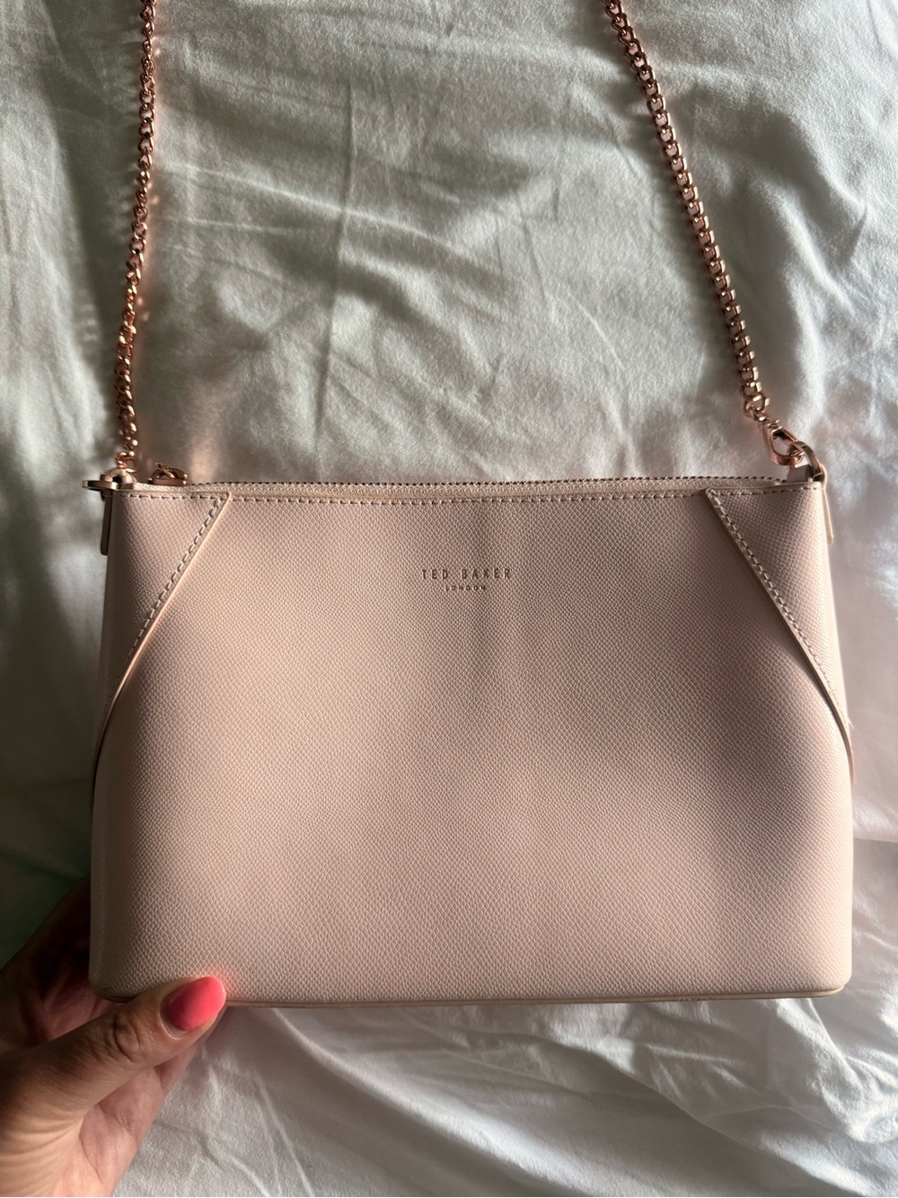 Ted Baker Pale Pink Chain Strap Crossbody Bag